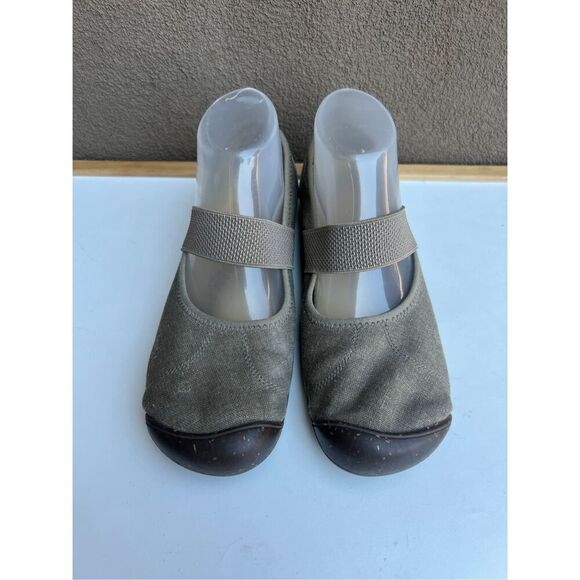 Keen Sienna Mary Jane Canvas Womens Size 8.5 Taupe Brindle Comfort Flats Shoes - Picture 2 of 7